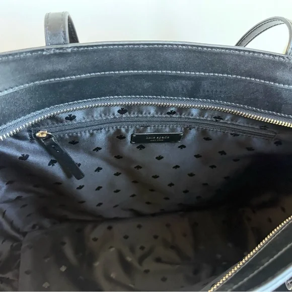 Kate Spade Janie Black Leather Medium Tote zip closure - Picture 8 of 9